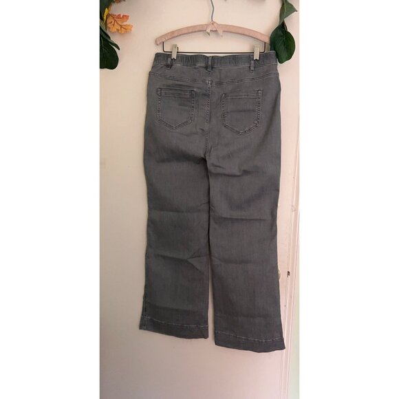 J Jill Jeans Womens 16 Petite Gray Denim High Rise Flare Stretch Medium Wash - Picture 11 of 13